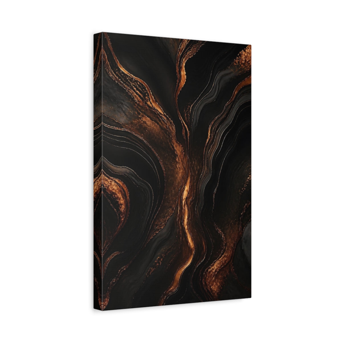 Side Mockup 4. Copper Veins Marble shown as canvas print