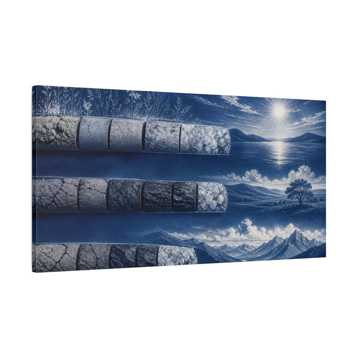 Main Mockup. Core Sample Landscape shown as canvas print