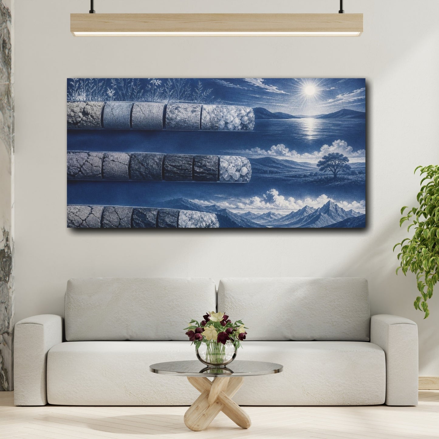 Mockup 2. Core Sample Landscape shown as canvas print