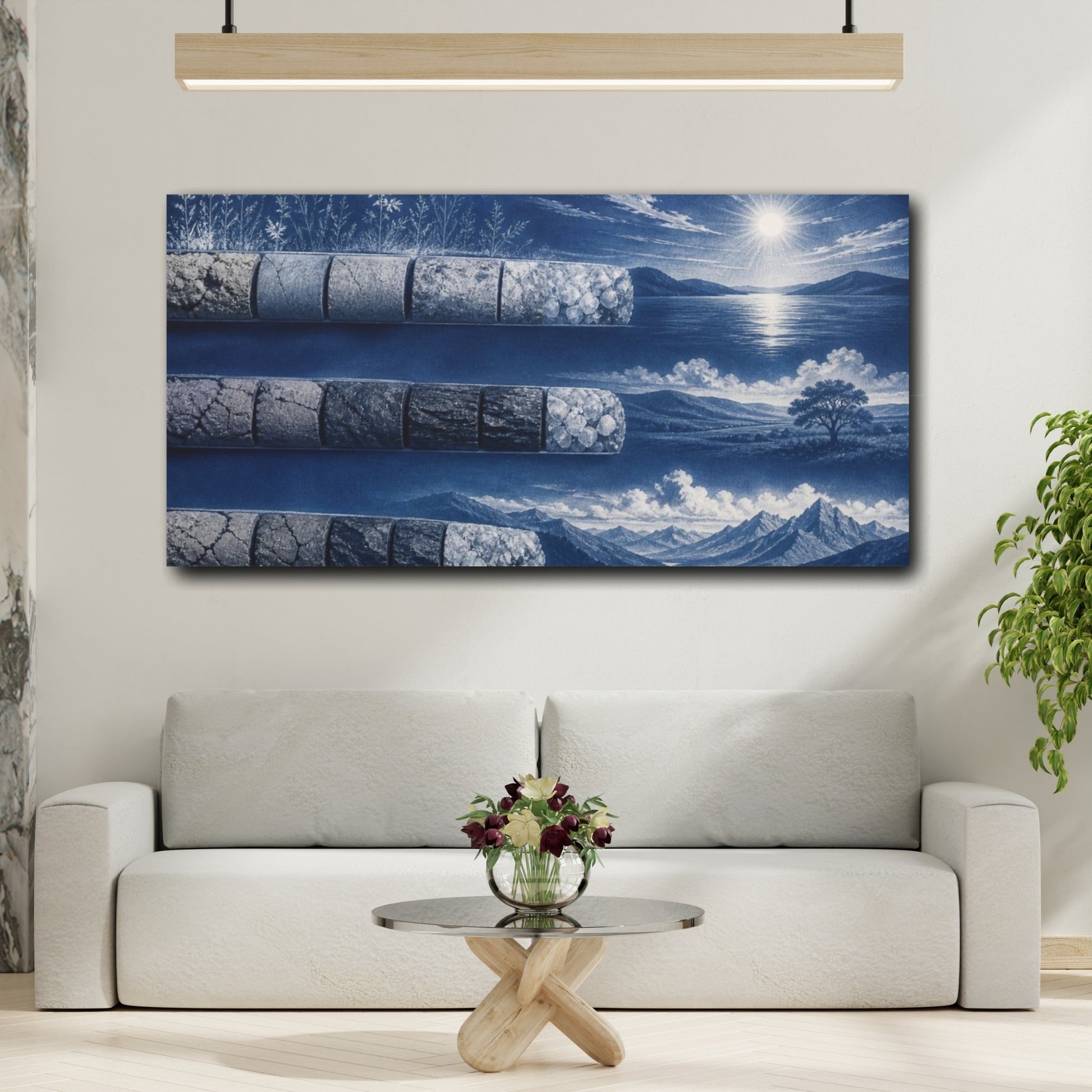 Mockup 2. Core Sample Landscape shown as canvas print