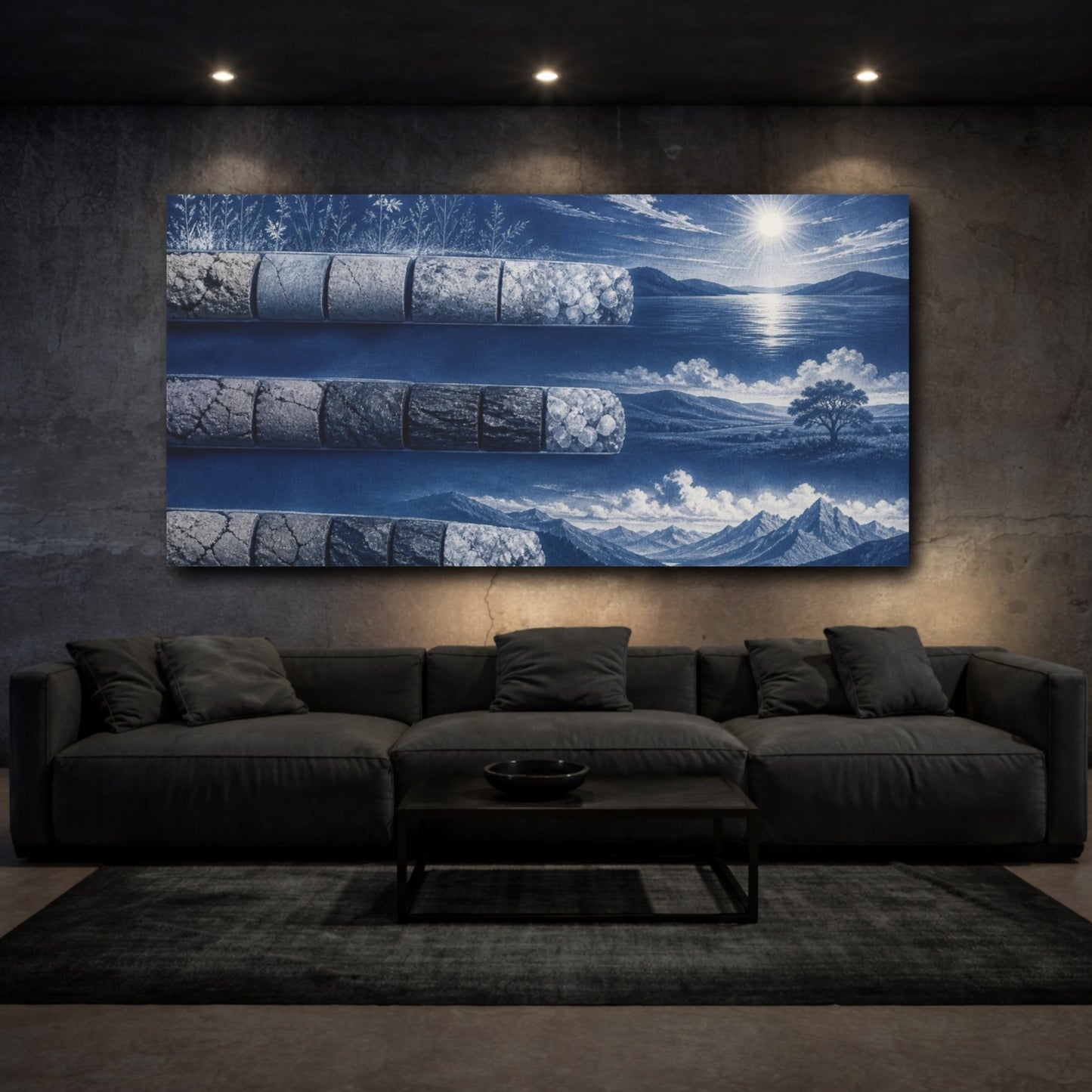 Mockup 3. Core Sample Landscape shown as canvas print