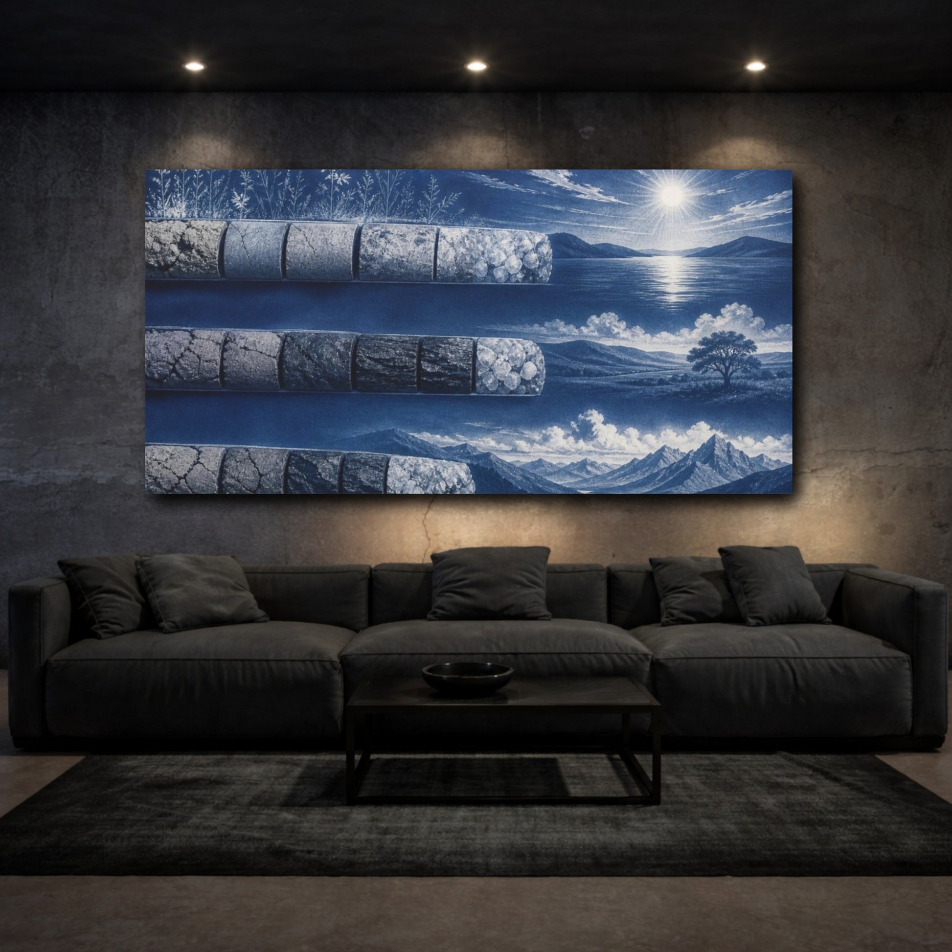 Mockup 3. Core Sample Landscape shown as canvas print