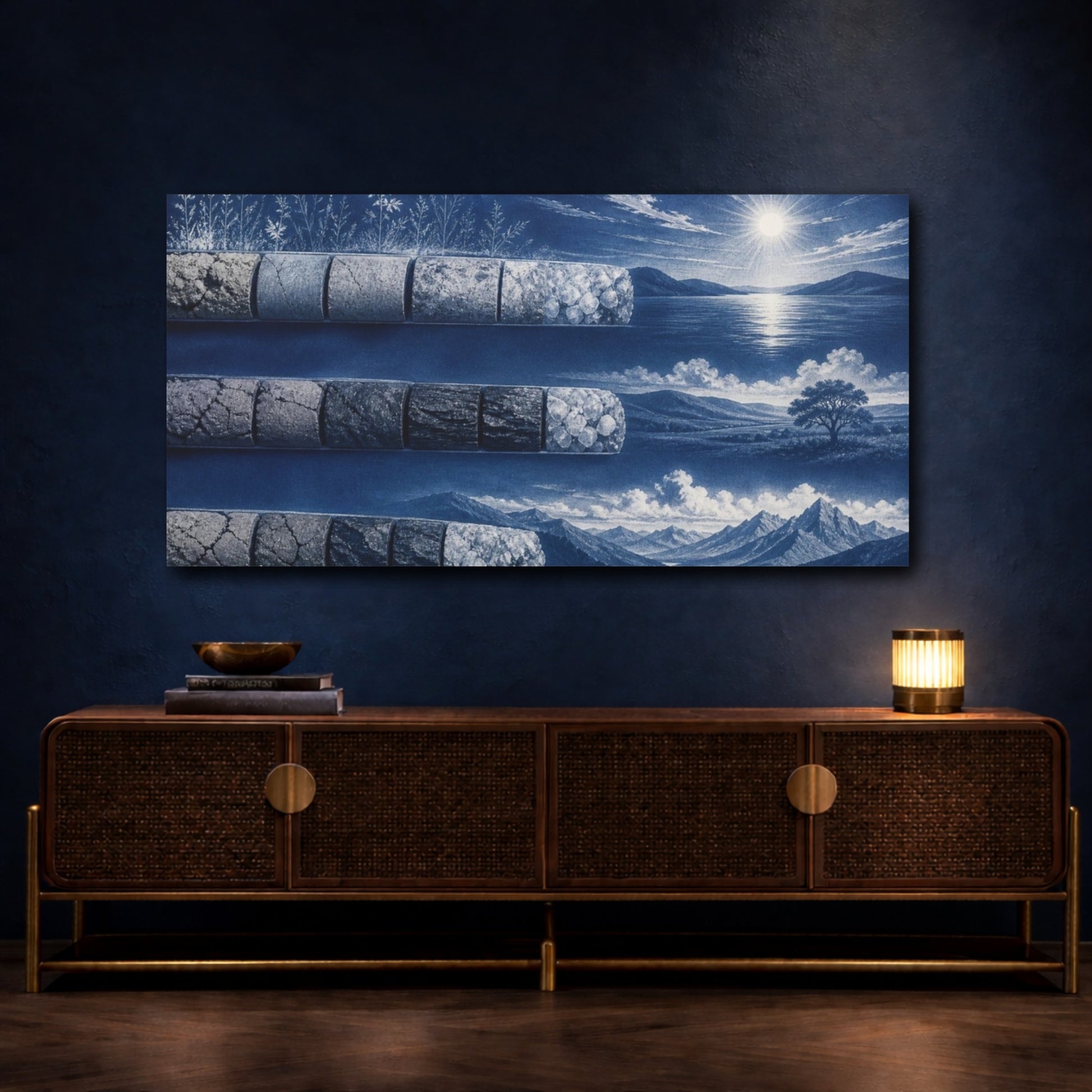 Mockup 4. Core Sample Landscape shown as canvas print