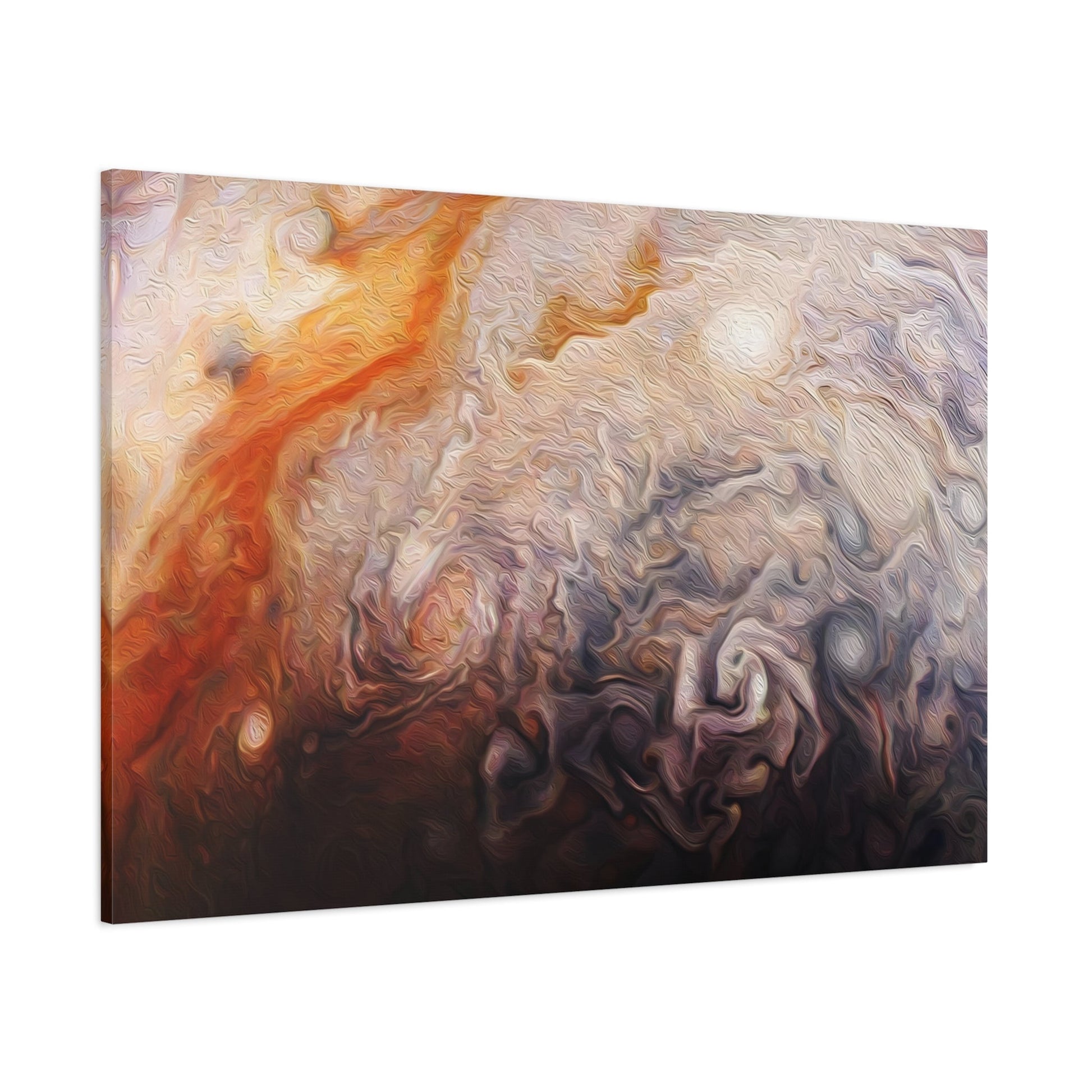 Cosmic Dance Jupiter Atmosphere Canvas Print - Abstract NASA Marbled Universe Wall Art for Living Room