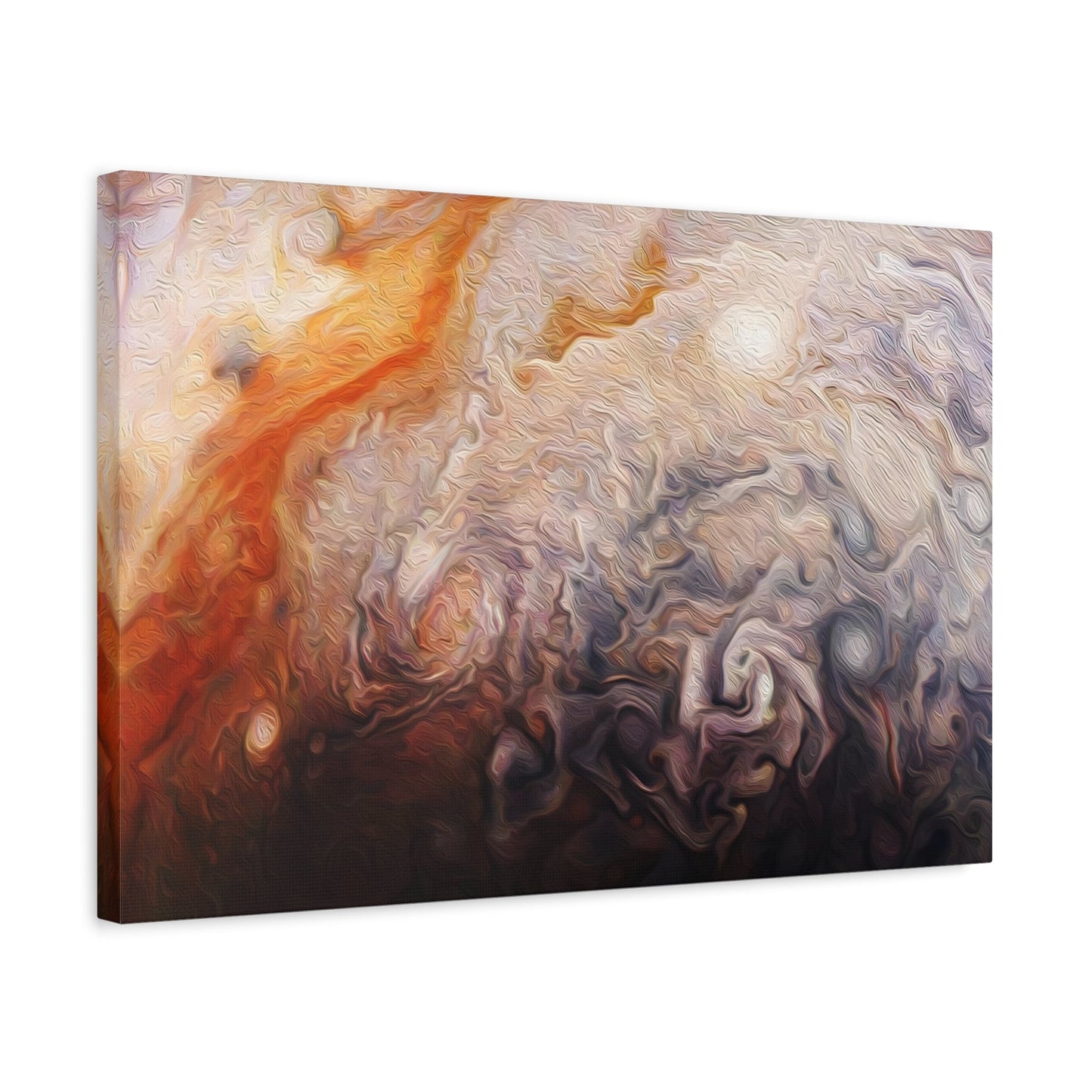 Cosmic Dance Jupiter Atmosphere Canvas Print - Abstract NASA Marbled Universe Wall Art for Living Room