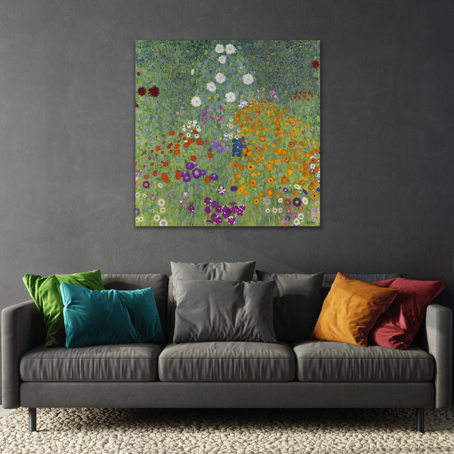 Cottage Flower Garden - Canvas Klimt Wall Art Print