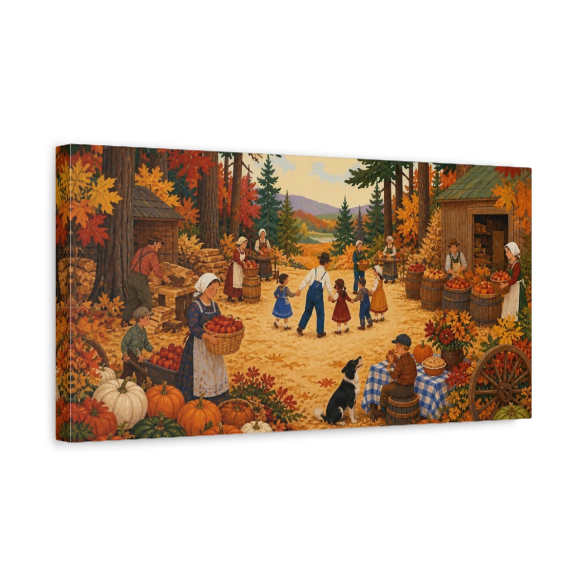 Side Mockup 3. Country Apple Harvest shown as canvas print
