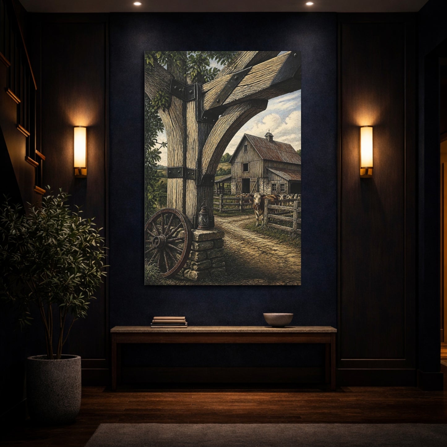 Mockup 4. Country Barn Gate shown as canvas print