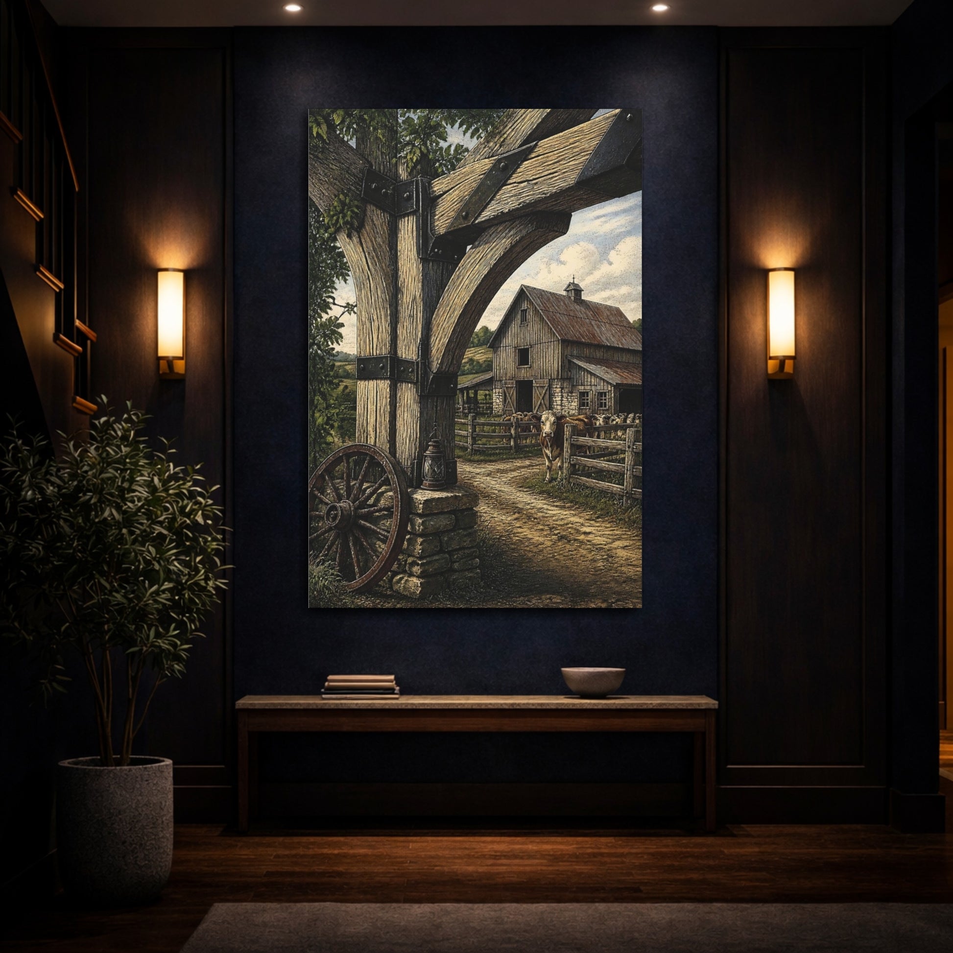 Mockup 4. Country Barn Gate shown as canvas print