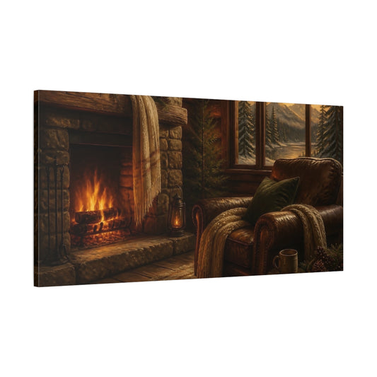 Main Mockup. Cozy Leather Armchair shown as canvas print