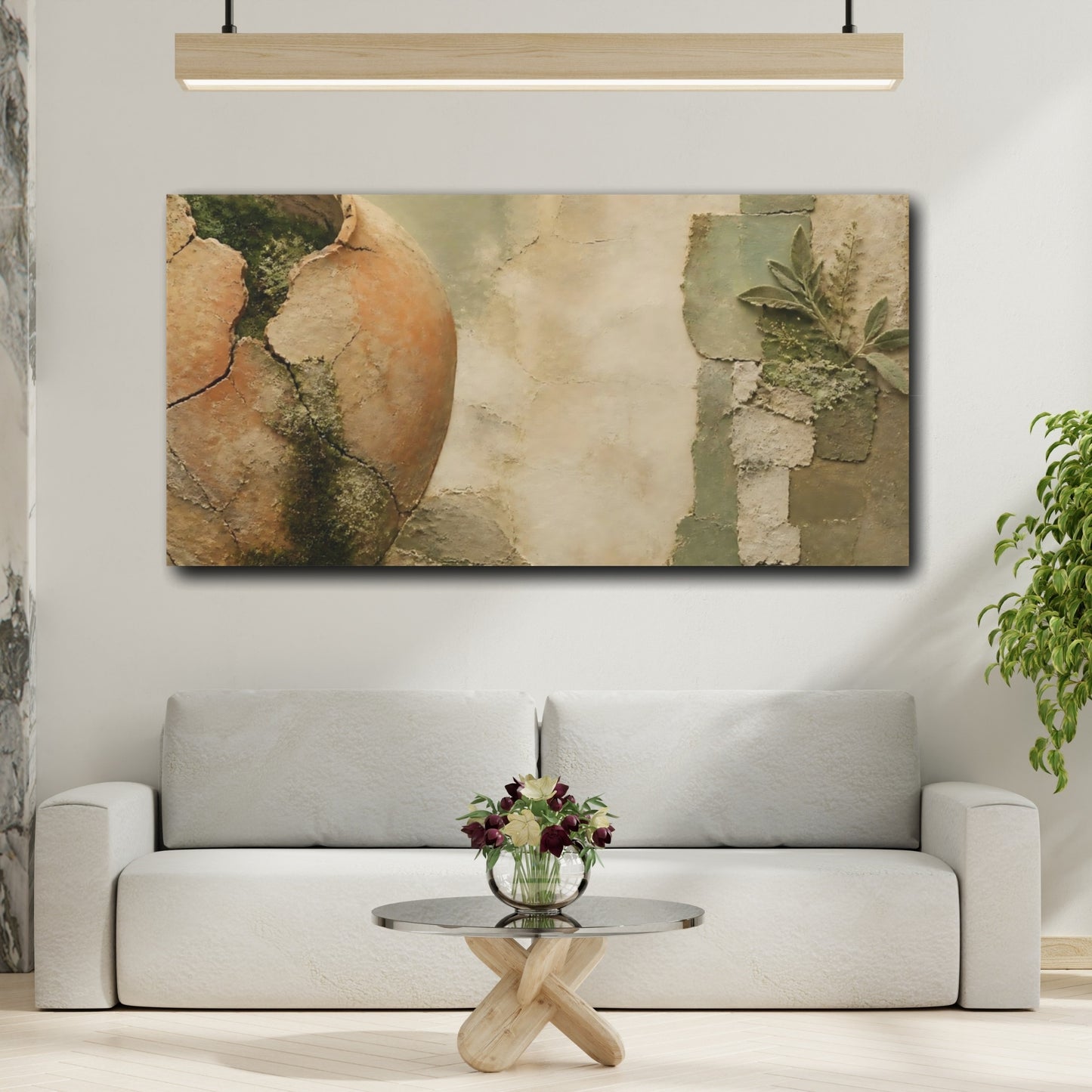 Mockup 2. Cracked Terracotta Urn shown as canvas print