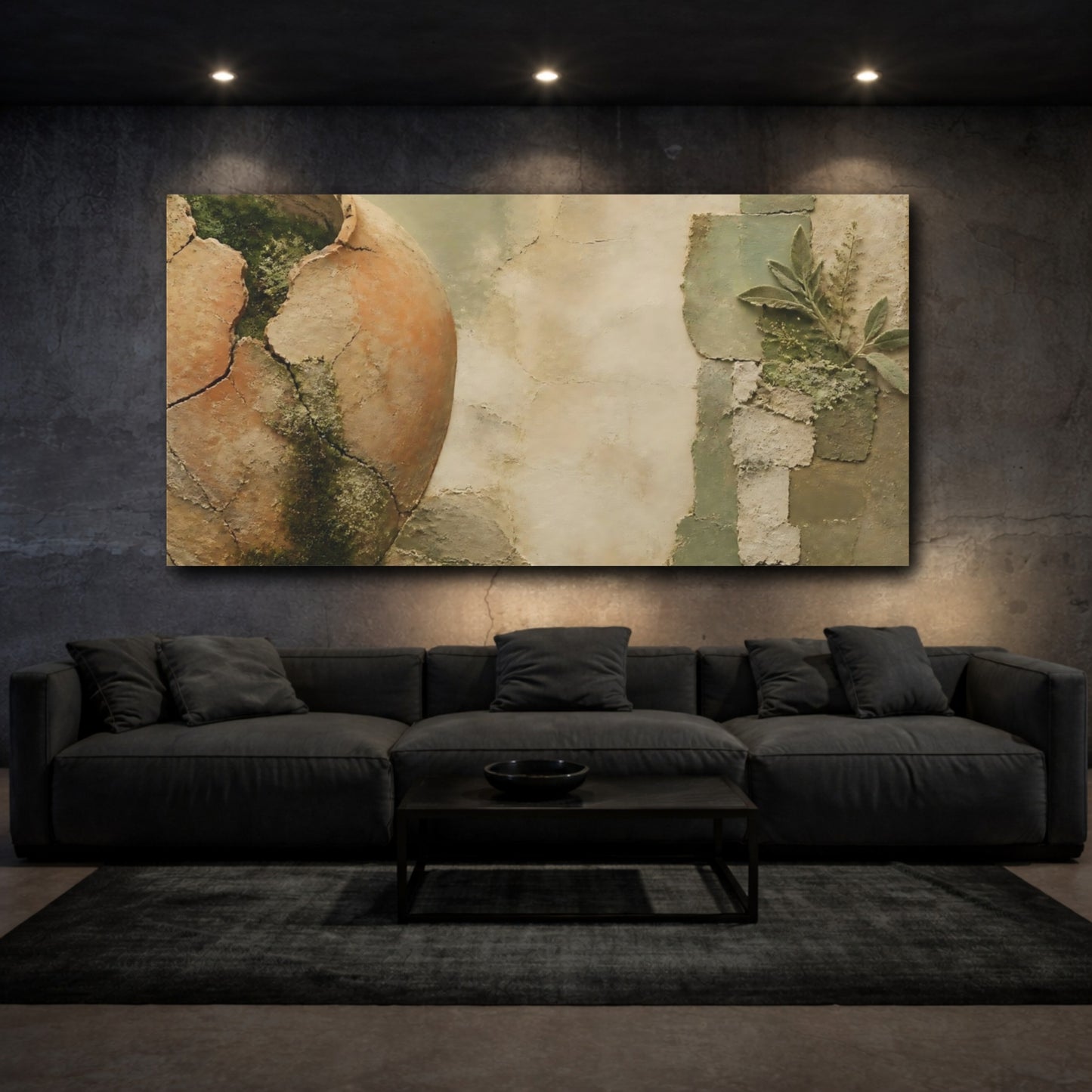 Mockup 3. Cracked Terracotta Urn shown as canvas print