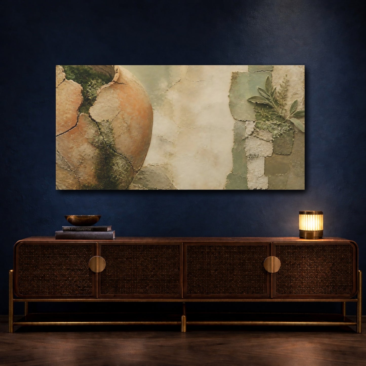 Mockup 4. Cracked Terracotta Urn shown as canvas print