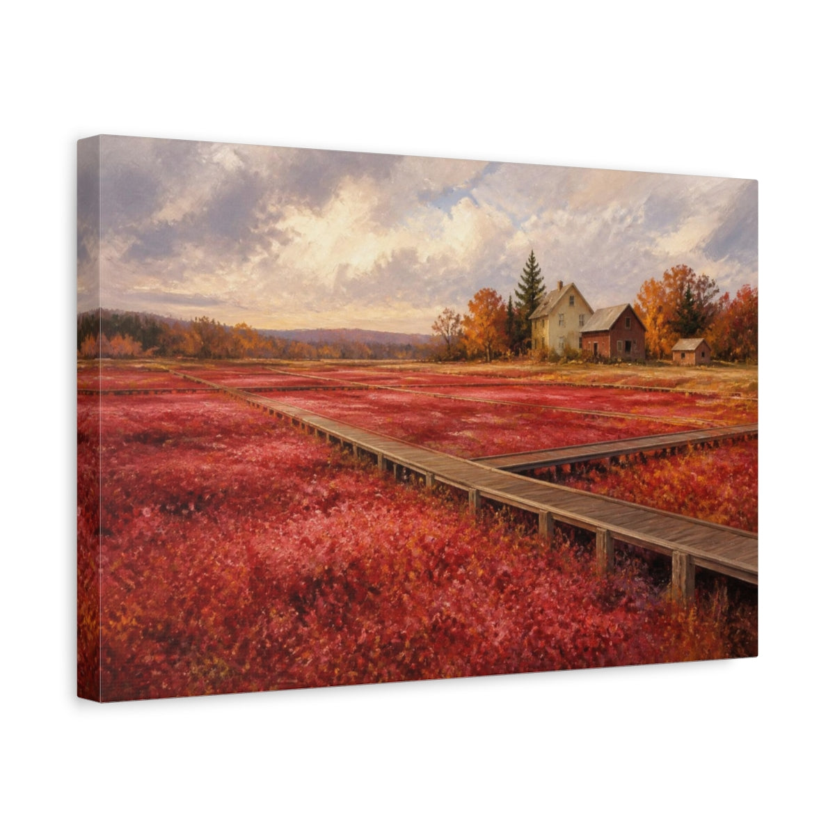 Side Mockup 4. Cranberry Bog Boardwalk shown as canvas print