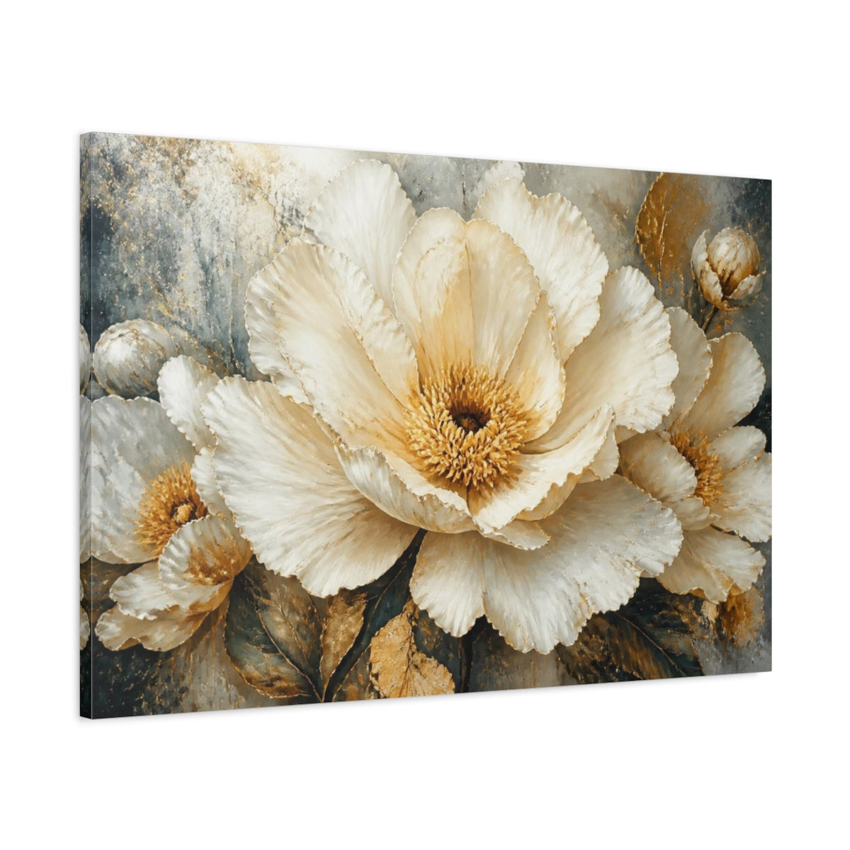 Main Mockup. Cream Petal Luxury Bloom shown as canvas print