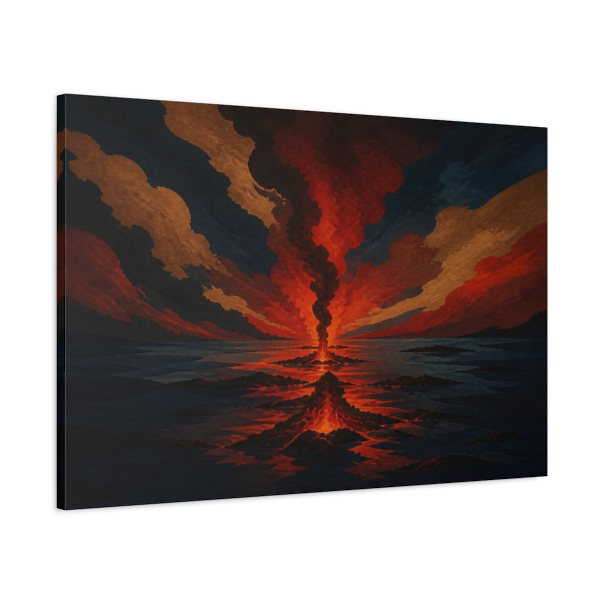 Main Mockup. Crimson Volcano Horizon shown as canvas print