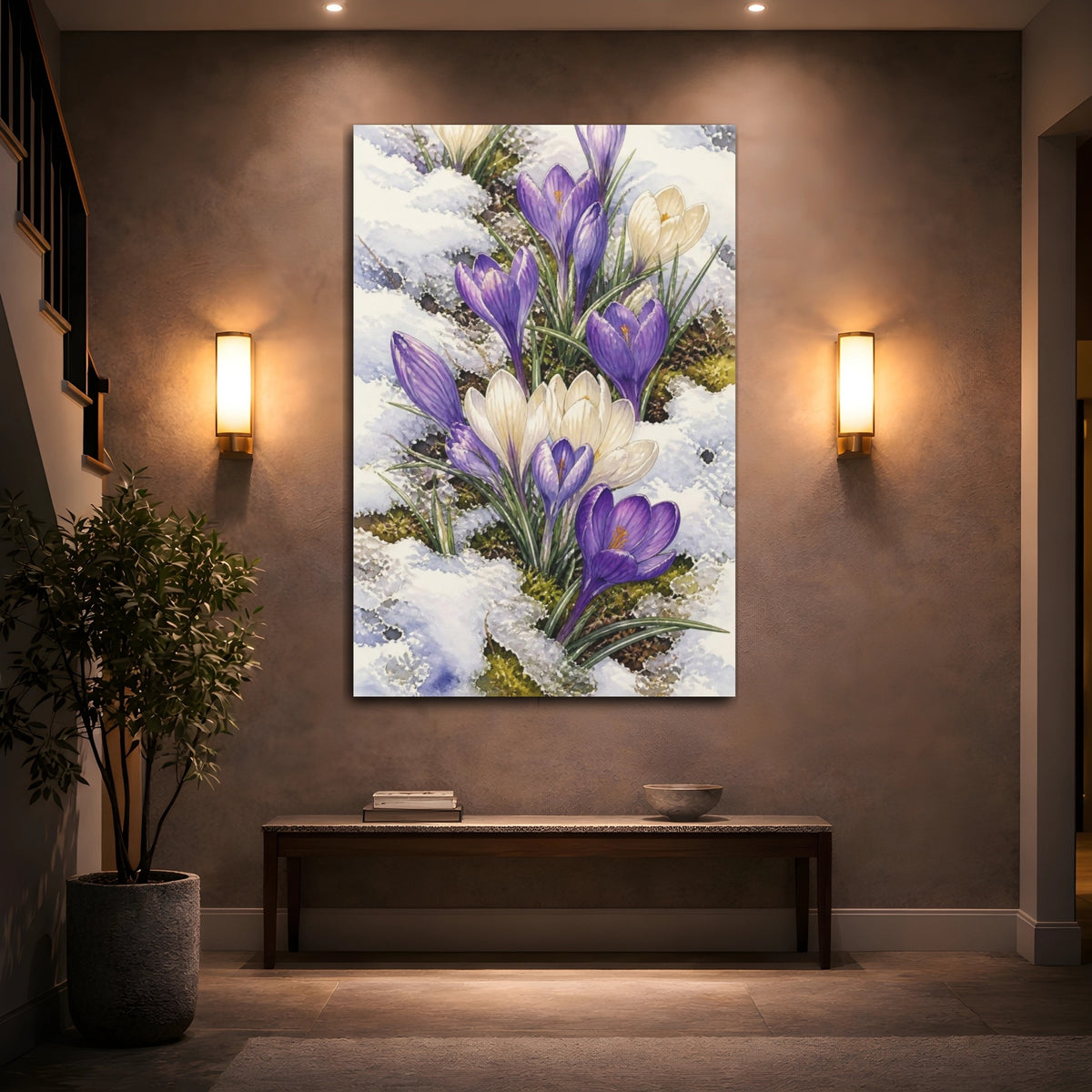 Mockup 2. Crocus Nature Bloom shown as canvas print