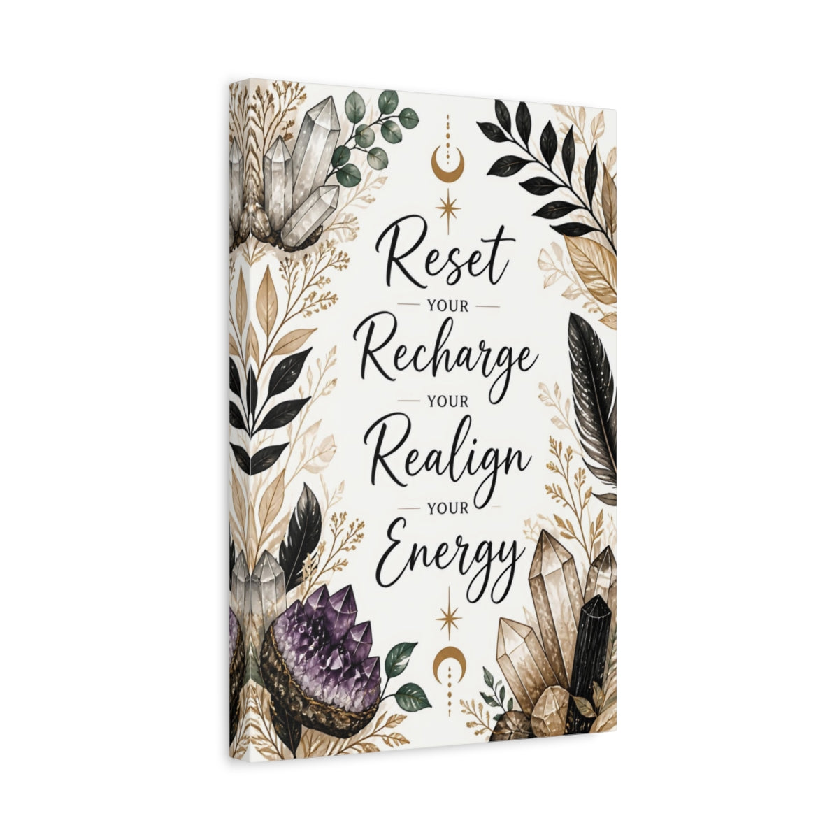 Side Mockup 4. Crystal Energy Quote shown as canvas print