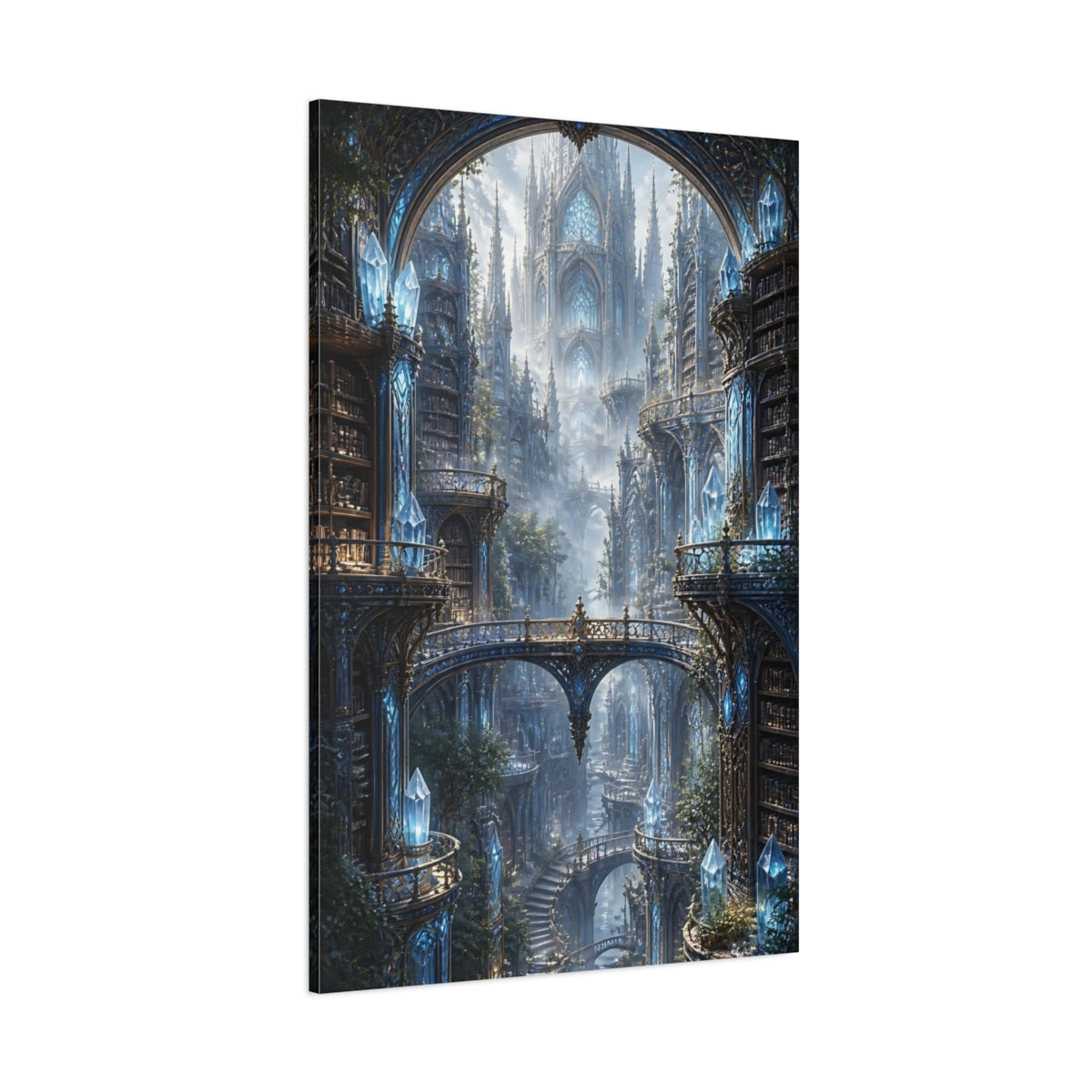 Side Mockup 1. Crystal Library Atrium shown as canvas print