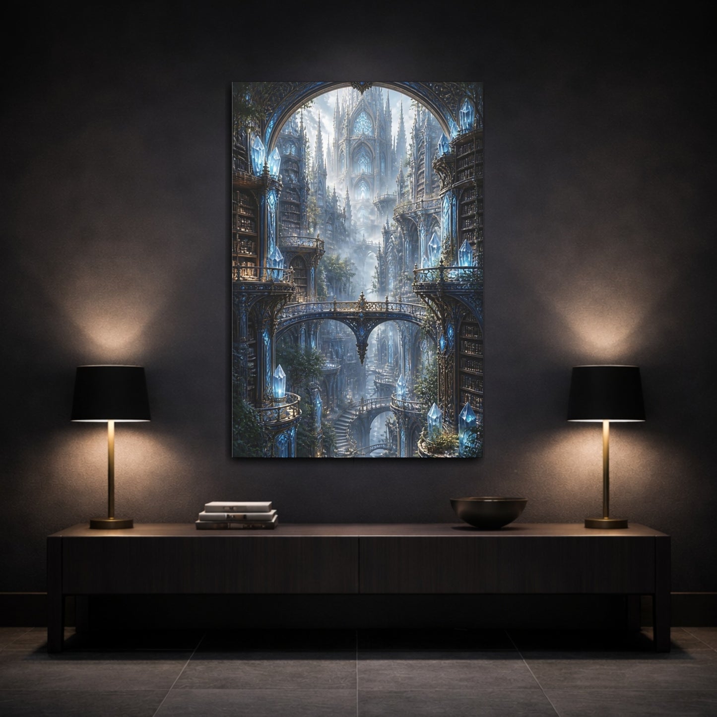 Mockup 3. Crystal Library Atrium shown as canvas print