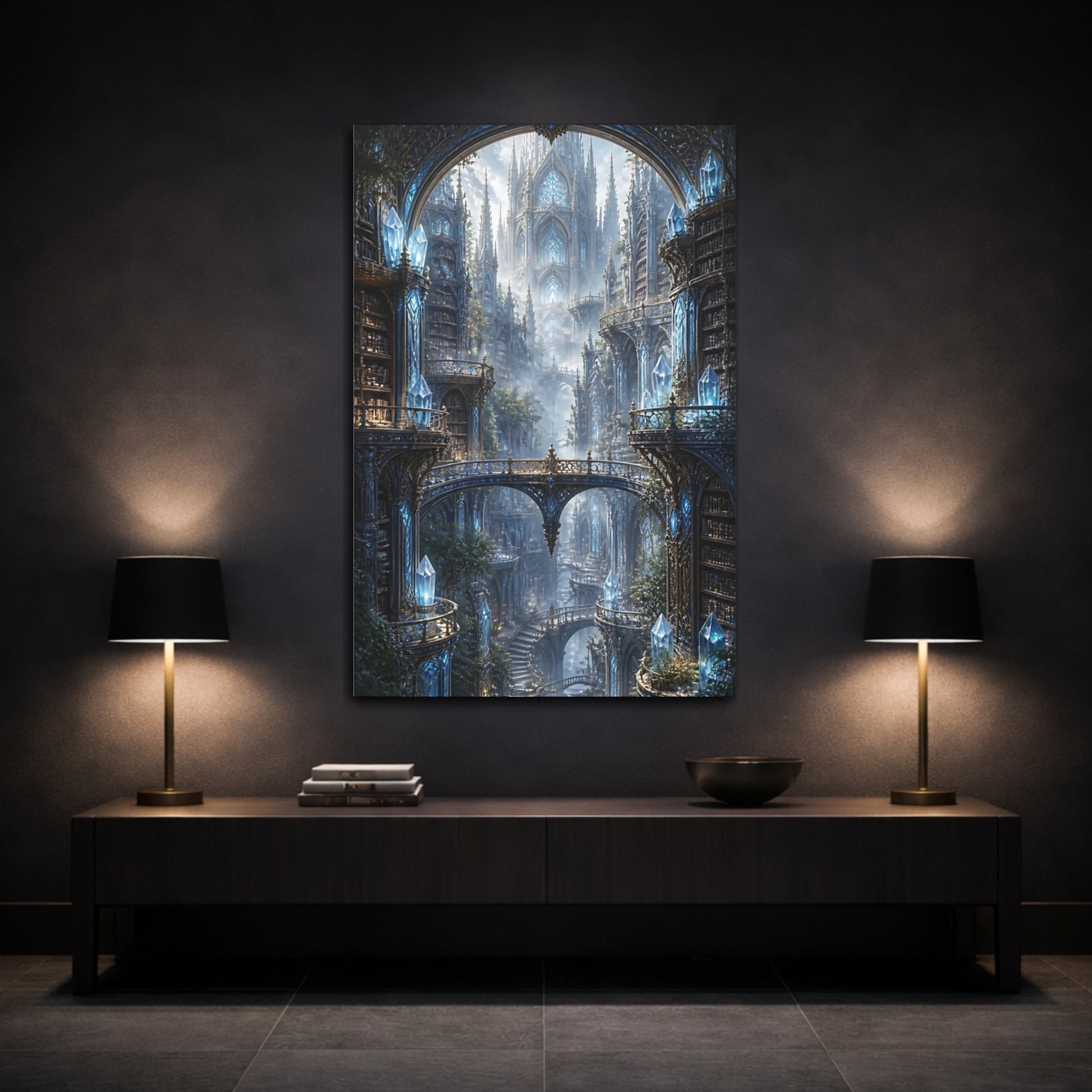 Mockup 3. Crystal Library Atrium shown as canvas print