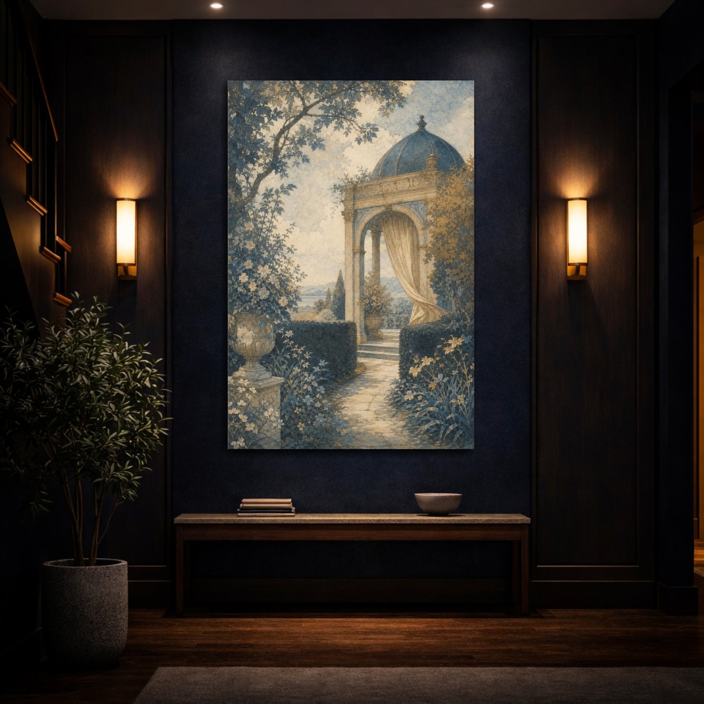 Mockup 4. Curtained Garden Pavilion shown as canvas print