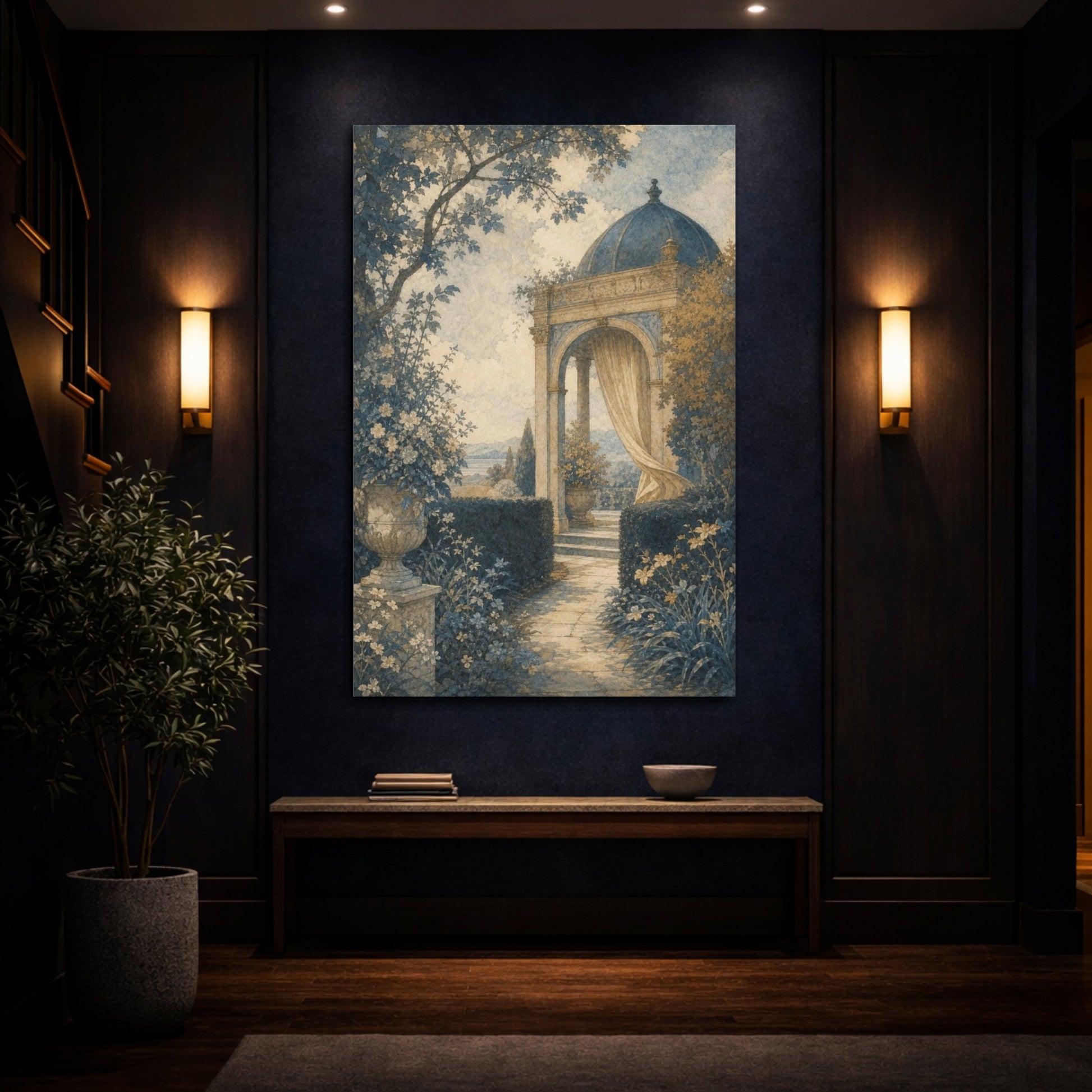 Mockup 4. Curtained Garden Pavilion shown as canvas print