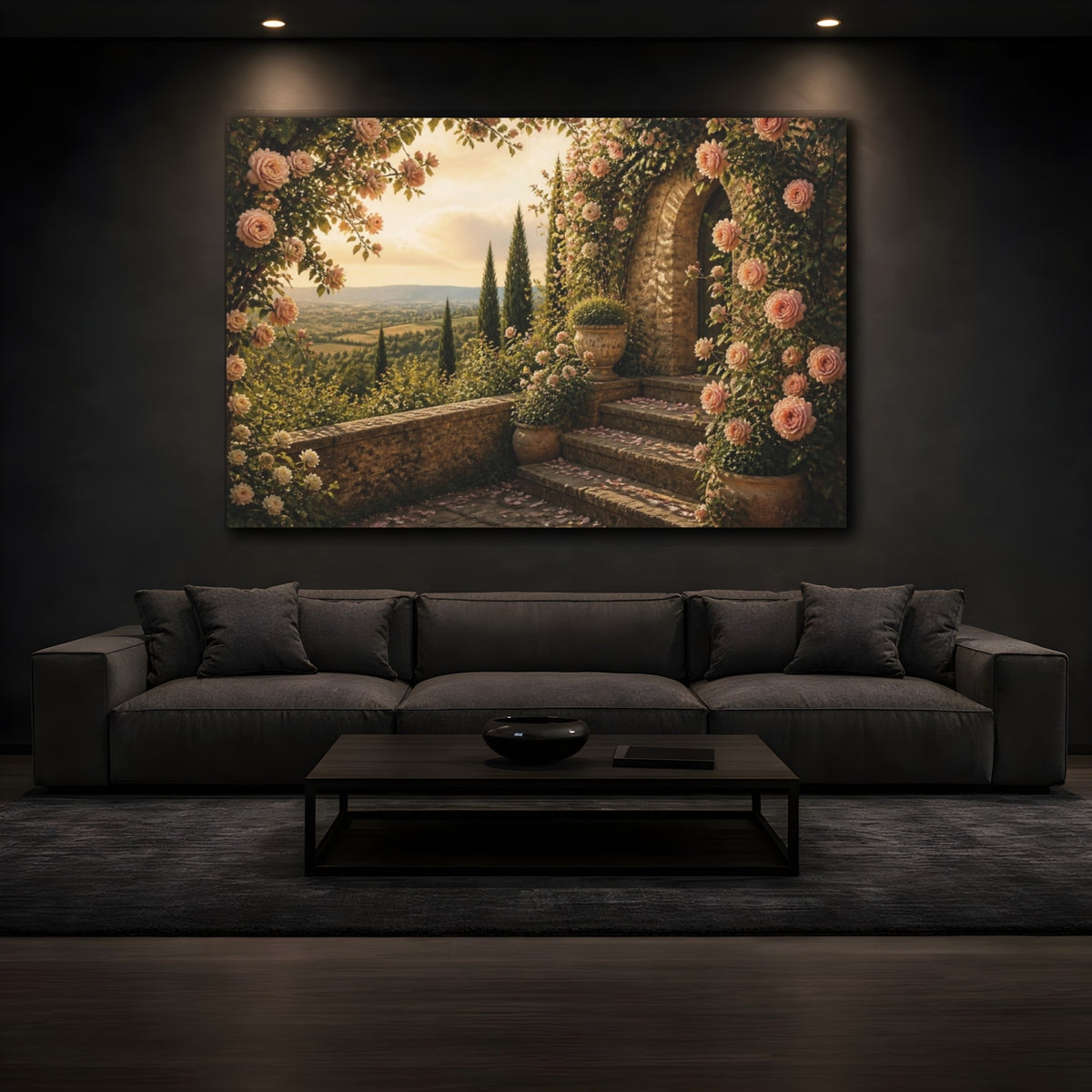 Mockup 3. Cypress & Rose Terrace shown as canvas print