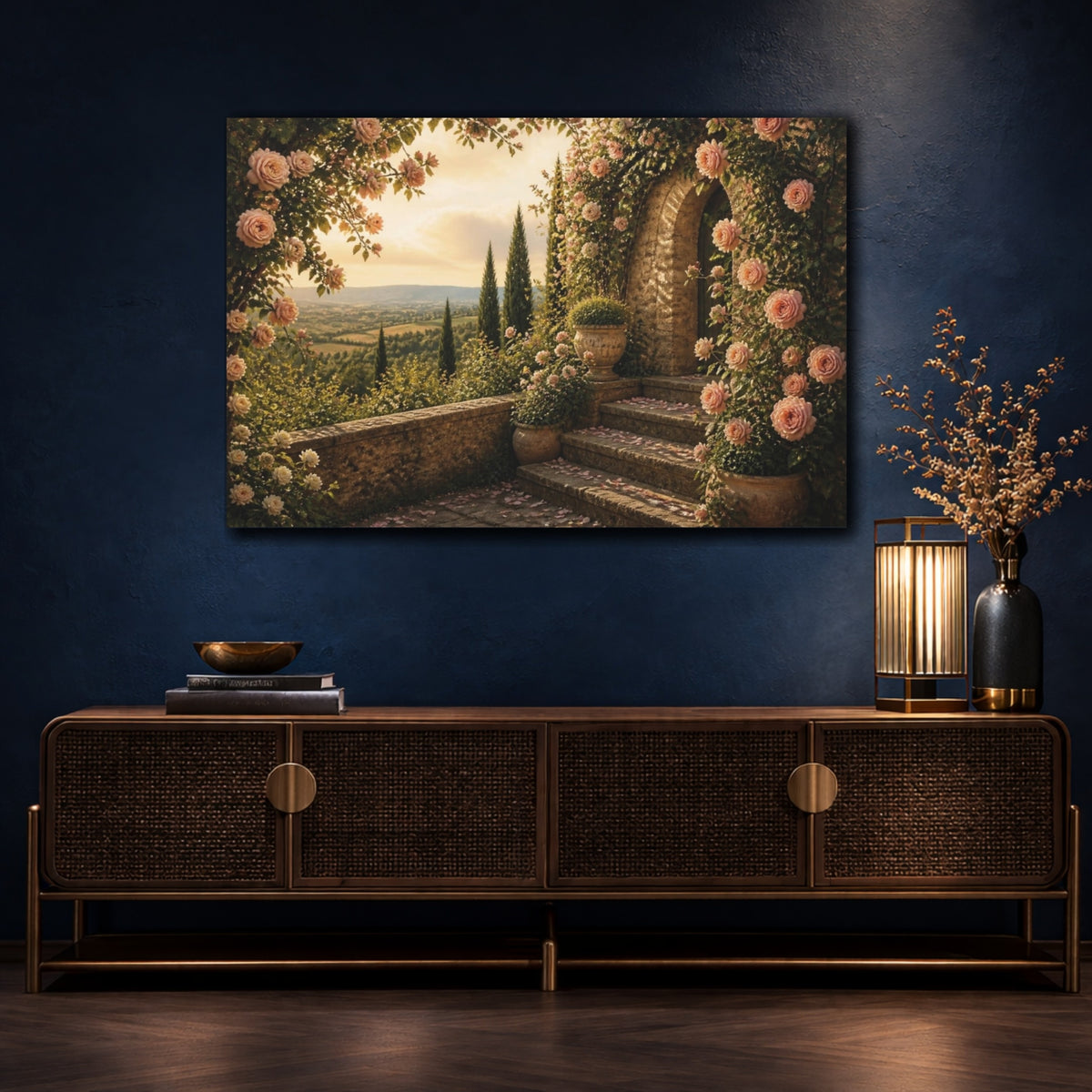 Mockup 4. Cypress & Rose Terrace shown as canvas print