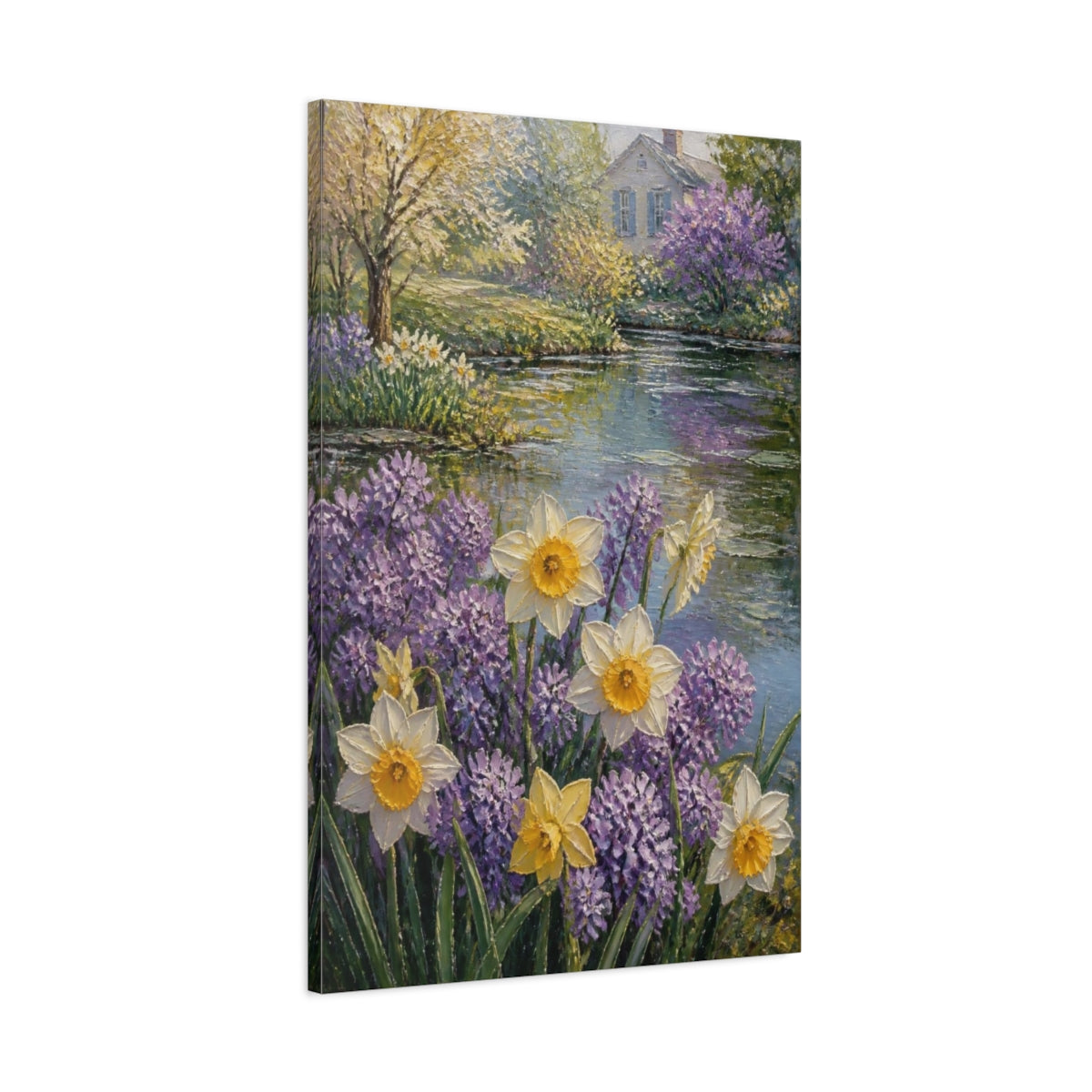 Main Mockup. Daffodil Spring Flowers shown as canvas print