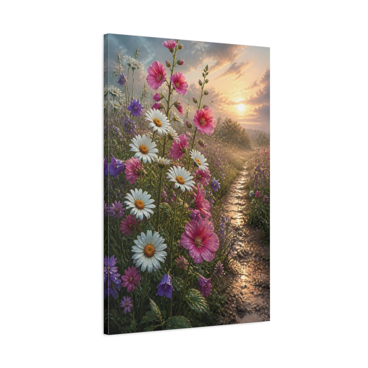 Main Mockup. Daisy Meadow Flowers shown as canvas print