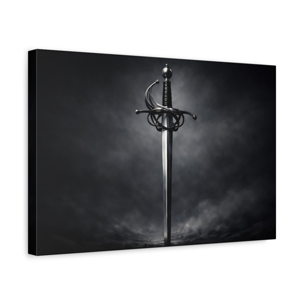 Dark Dramatic Rapier Sword Fairytale - Canvas Wall Art Print - YesArtYes