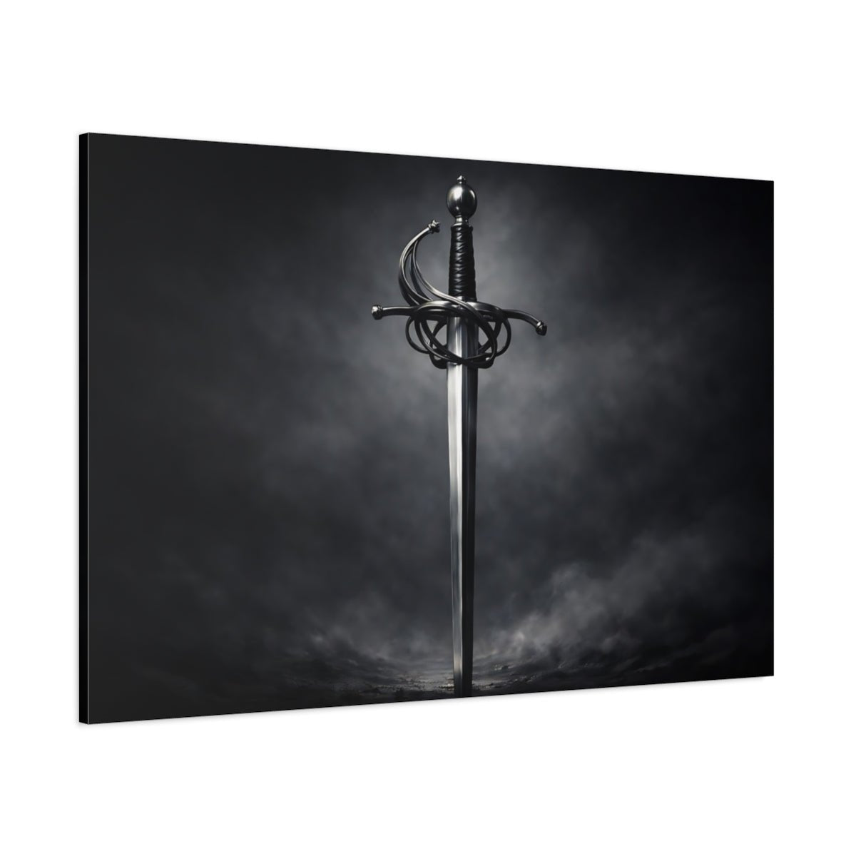 Dark Dramatic Rapier Sword Fairytale - Canvas Wall Art Print - YesArtYes