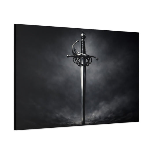 Dark Dramatic Rapier Sword Fairytale - Canvas Wall Art Print - YesArtYes