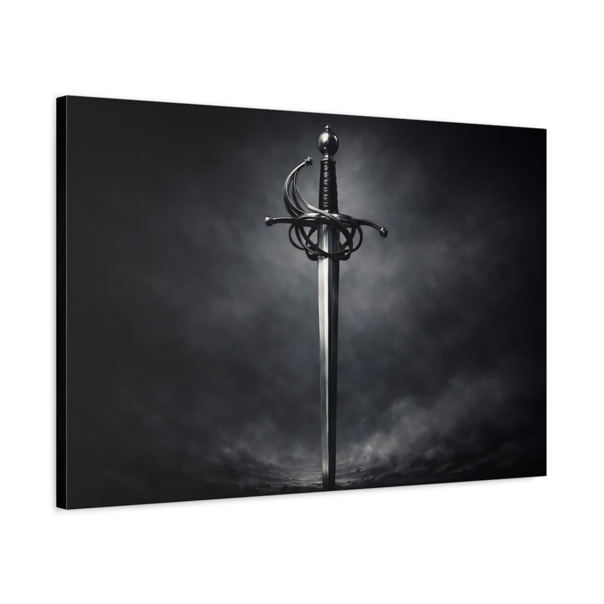 Dark Dramatic Rapier Sword Fairytale - Canvas Wall Art Print - YesArtYes