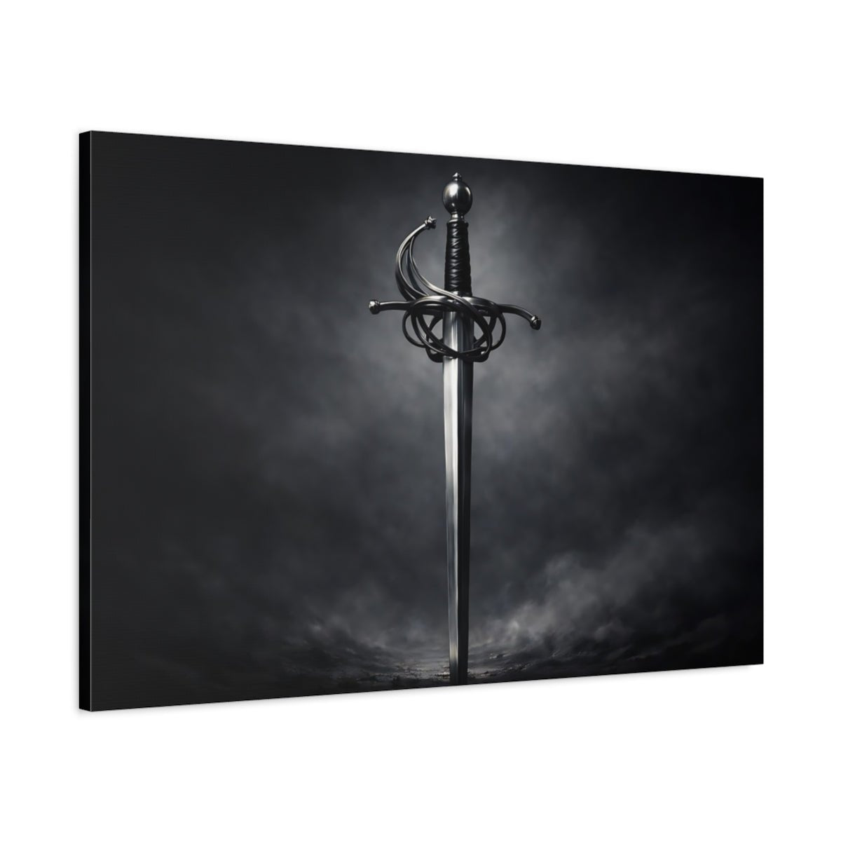 Dark Dramatic Rapier Sword Fairytale - Canvas Wall Art Print - YesArtYes