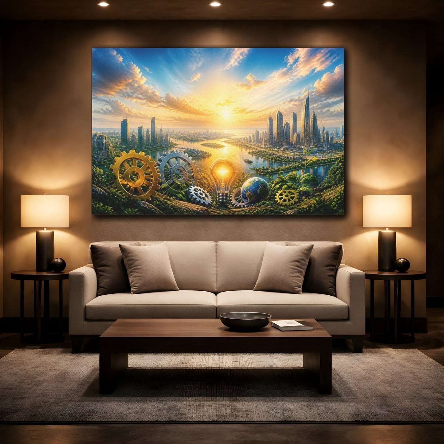 Mockup 2. Dawn Of Innovation shown as canvas print