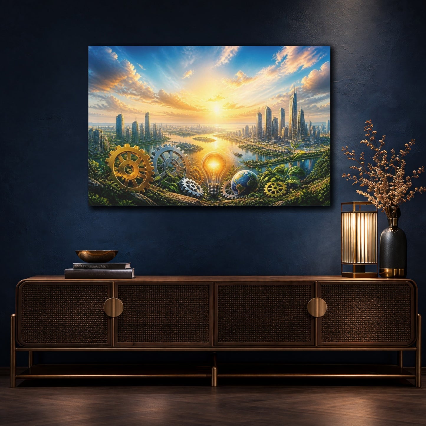 Mockup 4. Dawn Of Innovation shown as canvas print