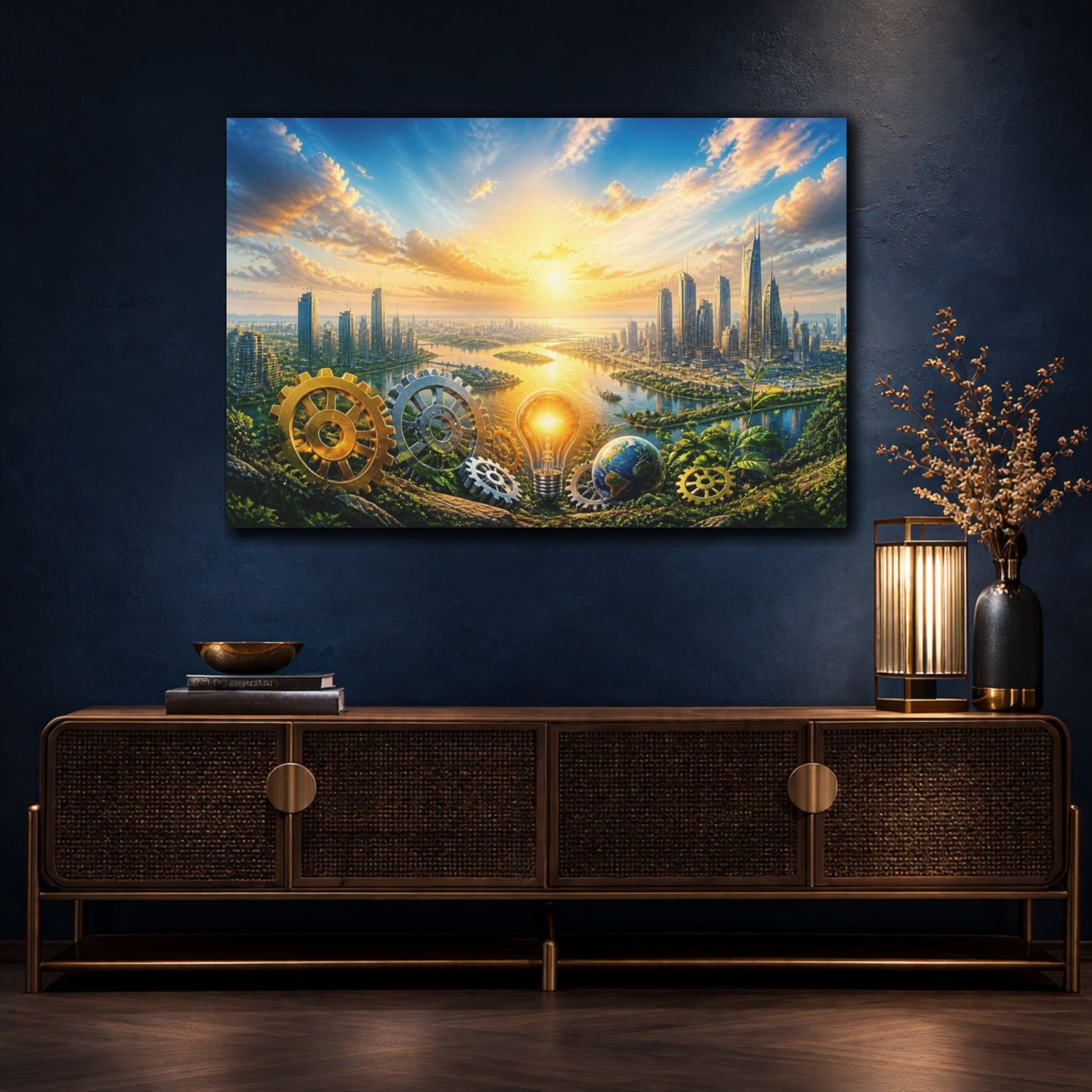 Mockup 4. Dawn Of Innovation shown as canvas print