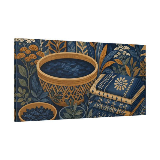 Decorative Bowl Floral Botanical Spa Canvas Print – Illustrative Bathroom, Wall - YesArtYes