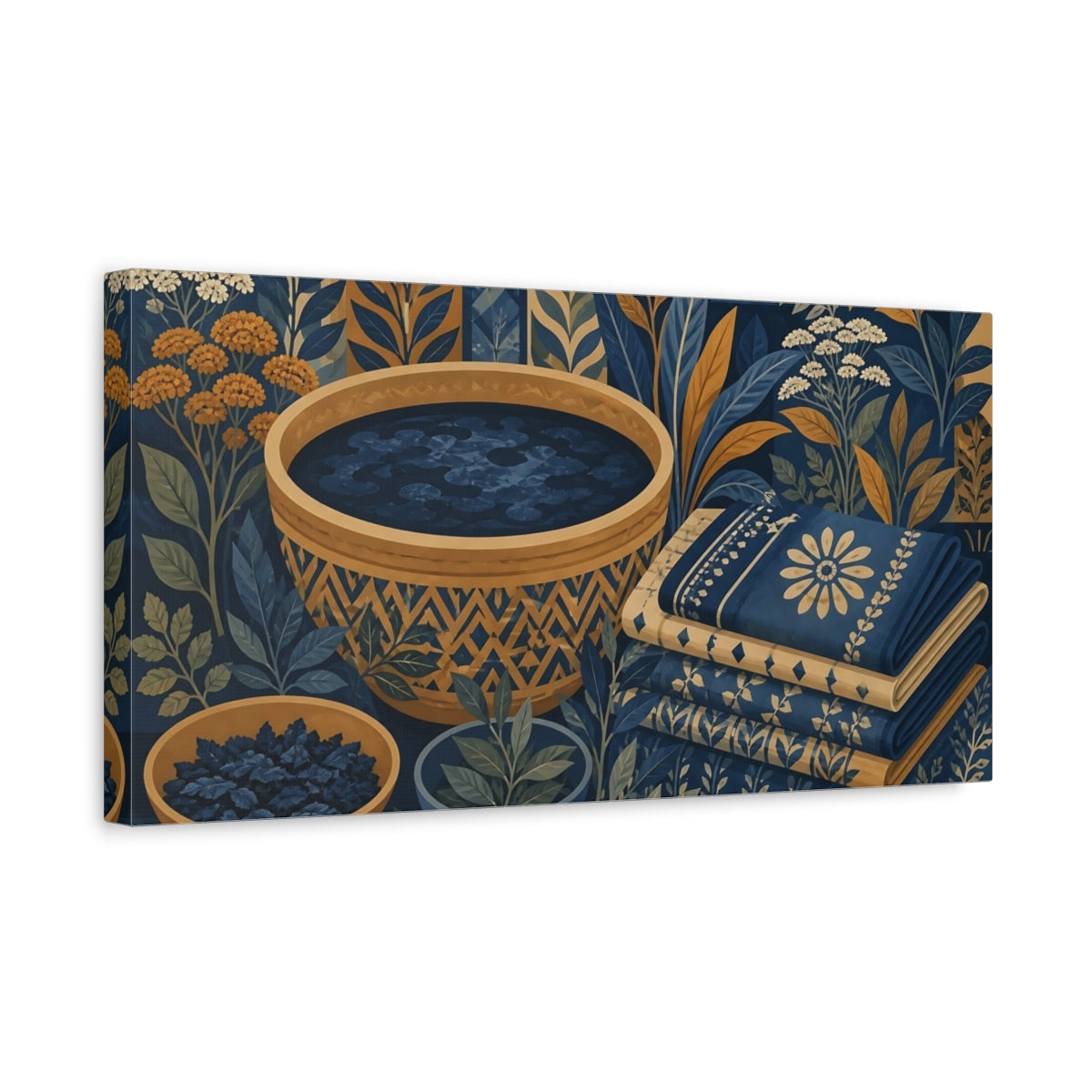 Side Mockup 3. Decorative Bowl Floral Botanical Spa shown as canvas print