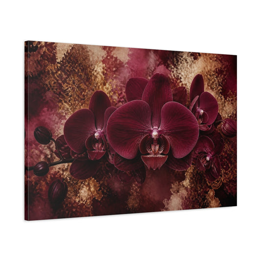 Main Mockup. Deep Burgundy Orchid shown as canvas print