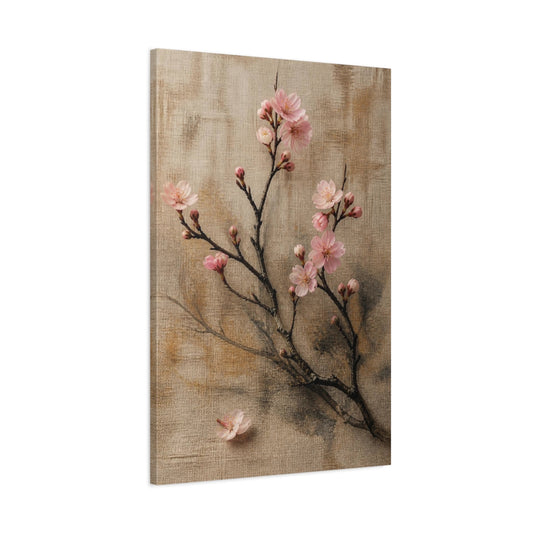 Main Mockup. Delicate Cherry Blossom Branch shown as canvas print