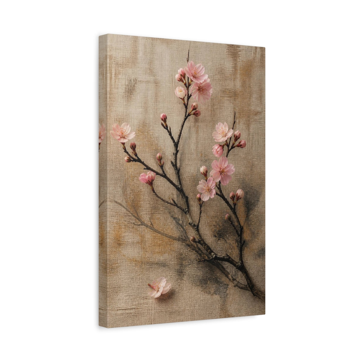 Side Mockup 4. Delicate Cherry Blossom Branch shown as canvas print