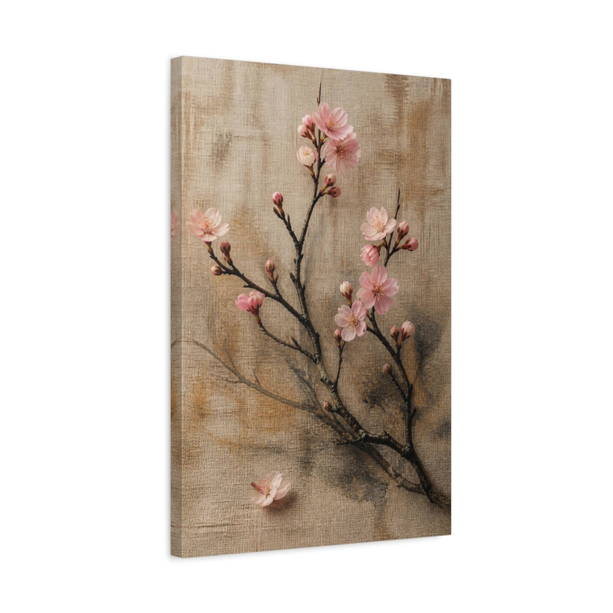 Side Mockup 3. Delicate Cherry Blossom Branch shown as canvas print