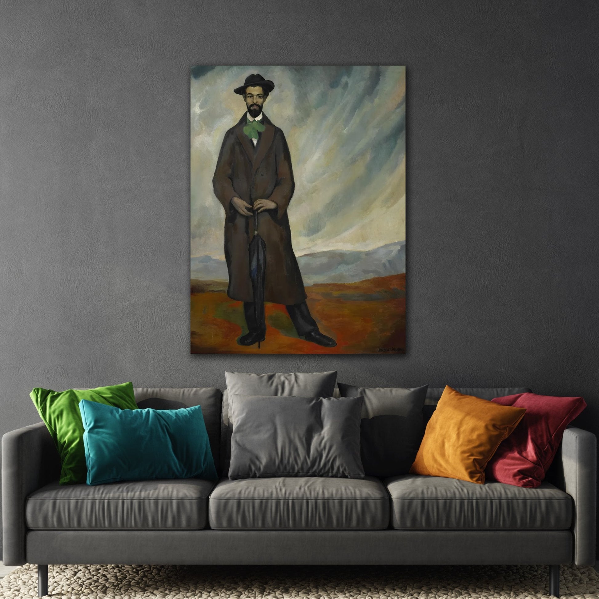 Diego Rivera Portrait of a Spaniard Framed Canvas Prints - Famous Mexican Painting Wall Art for Living Room