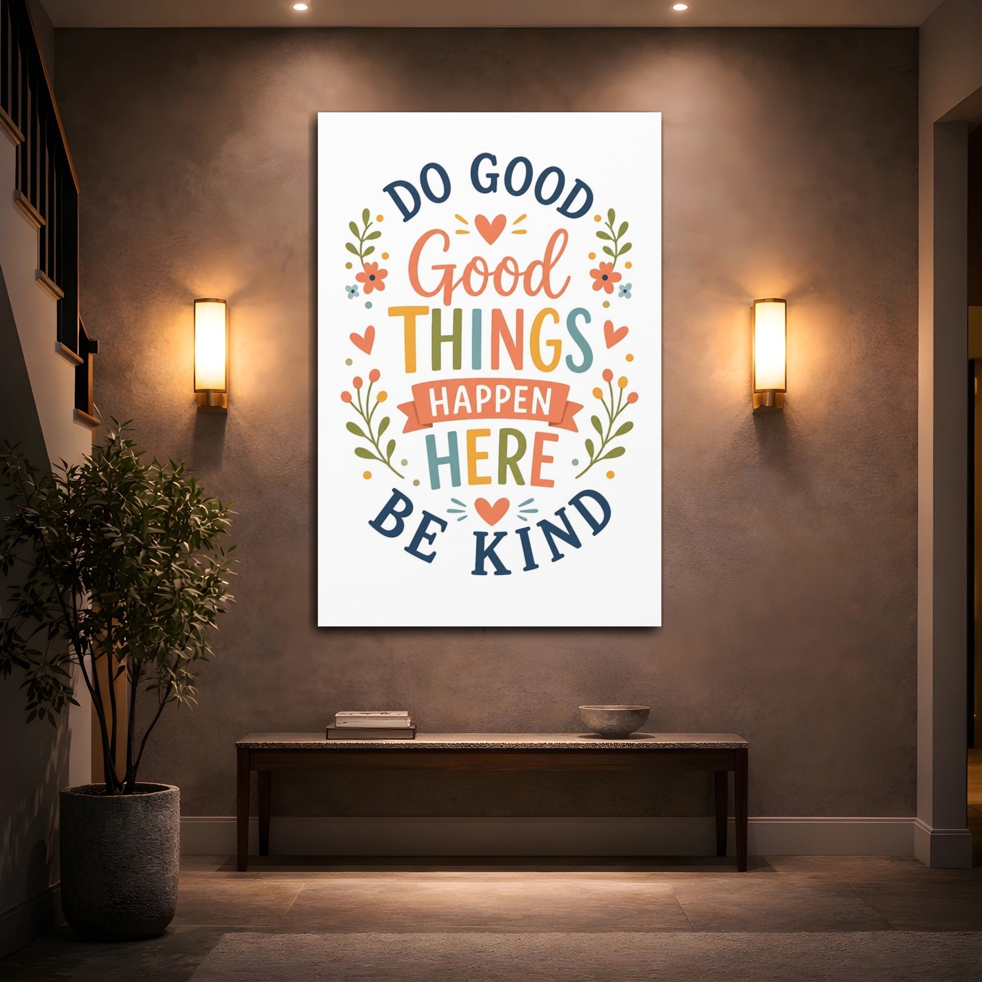 Mockup 2. Do Good Be Kind Quote shown as canvas print