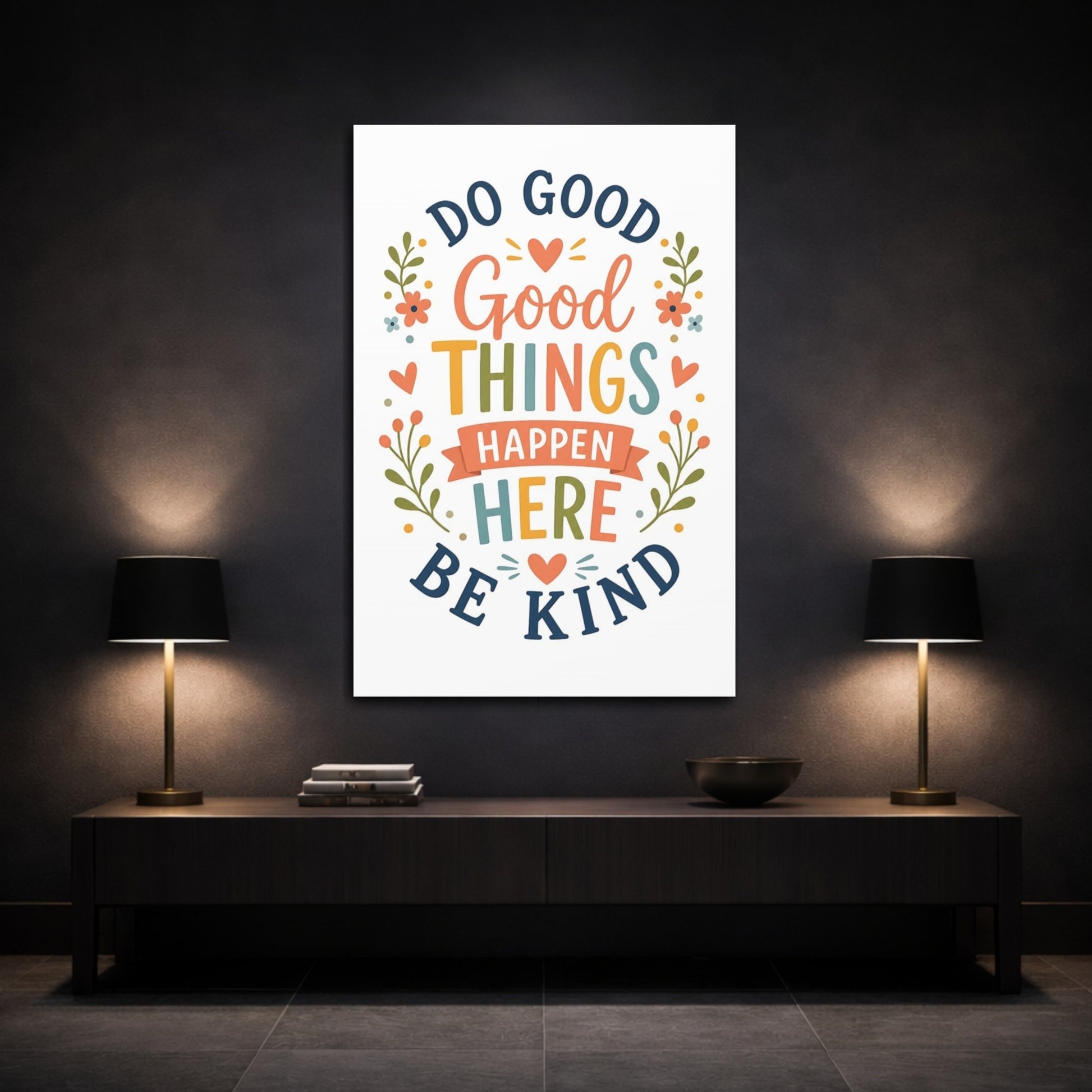 Mockup 3. Do Good Be Kind Quote shown as canvas print