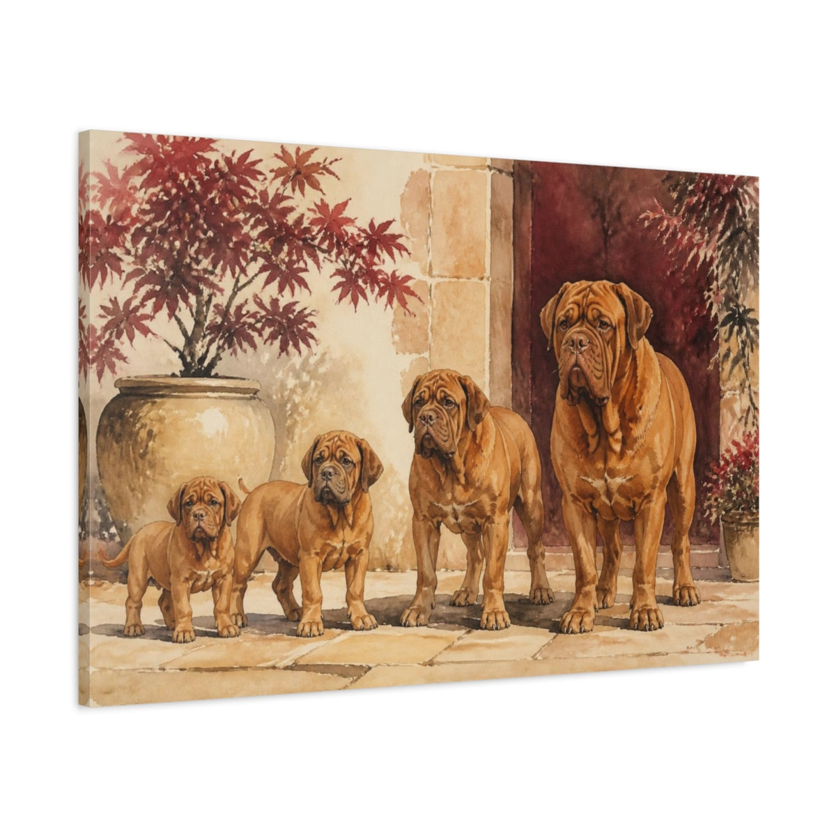Main Mockup. Dogue De Bordeaux Pets Portrait shown as canvas print