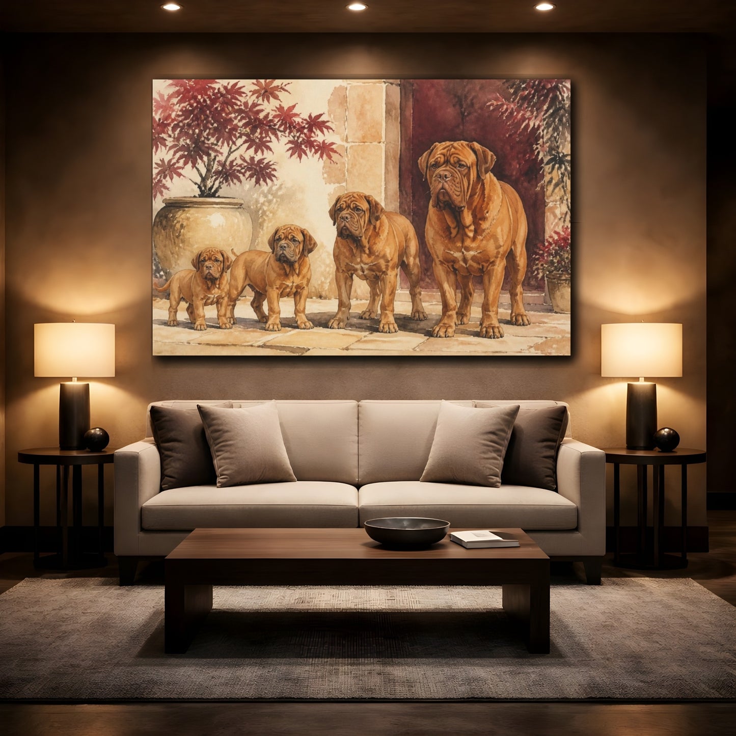 Mockup 2. Dogue De Bordeaux Pets Portrait shown as canvas print